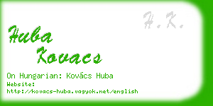huba kovacs business card